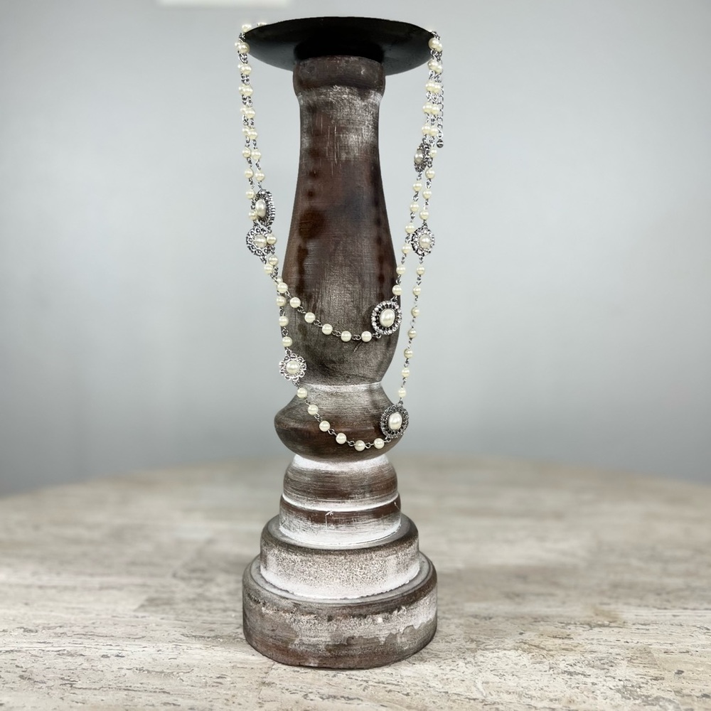 PREMIER DESIGNS Long Pearl Necklace with Rhinestone Accents